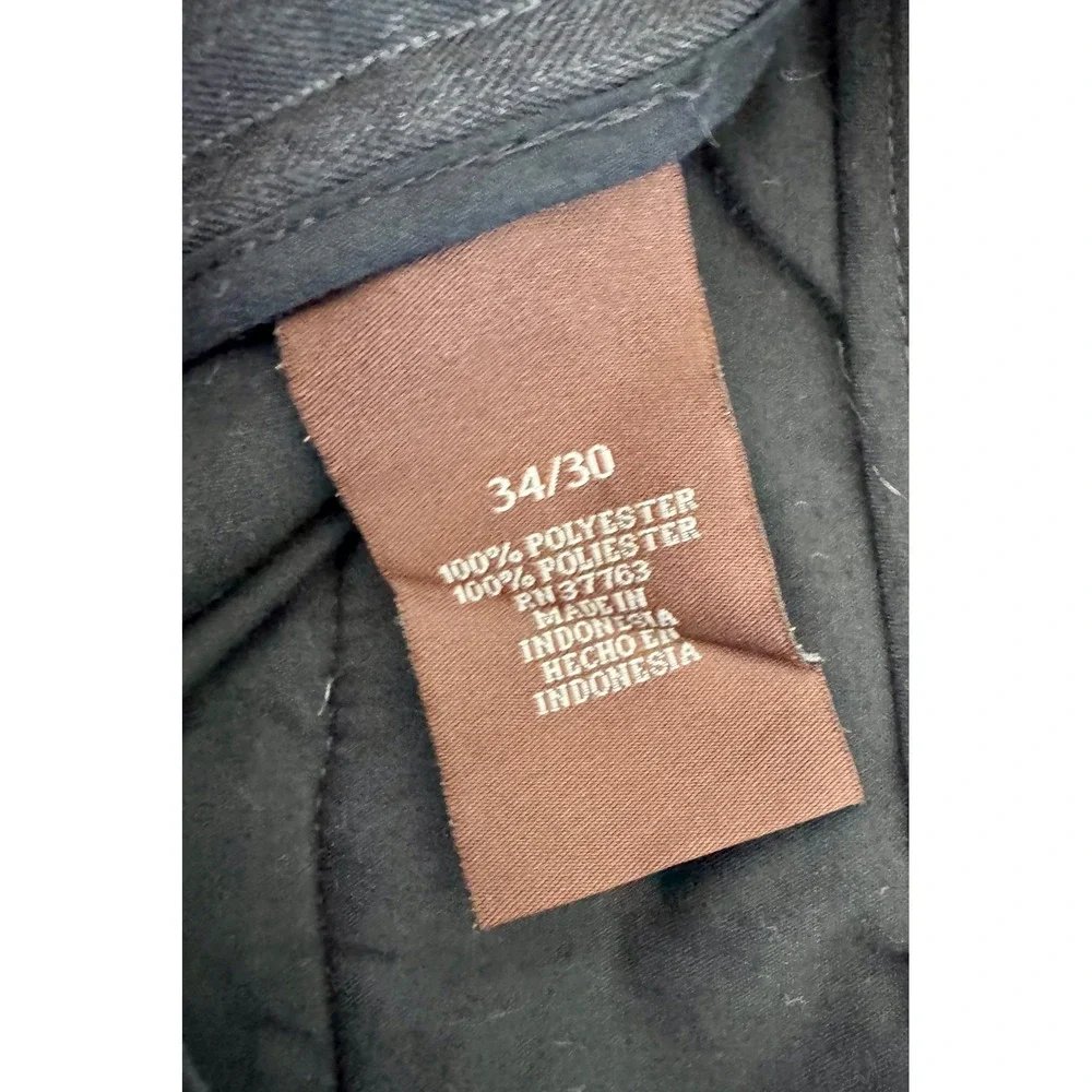 Perry‎ Ellis Pinstripe Trousers Mens 34/30 Charcoal Grey Vintage Straight Leg